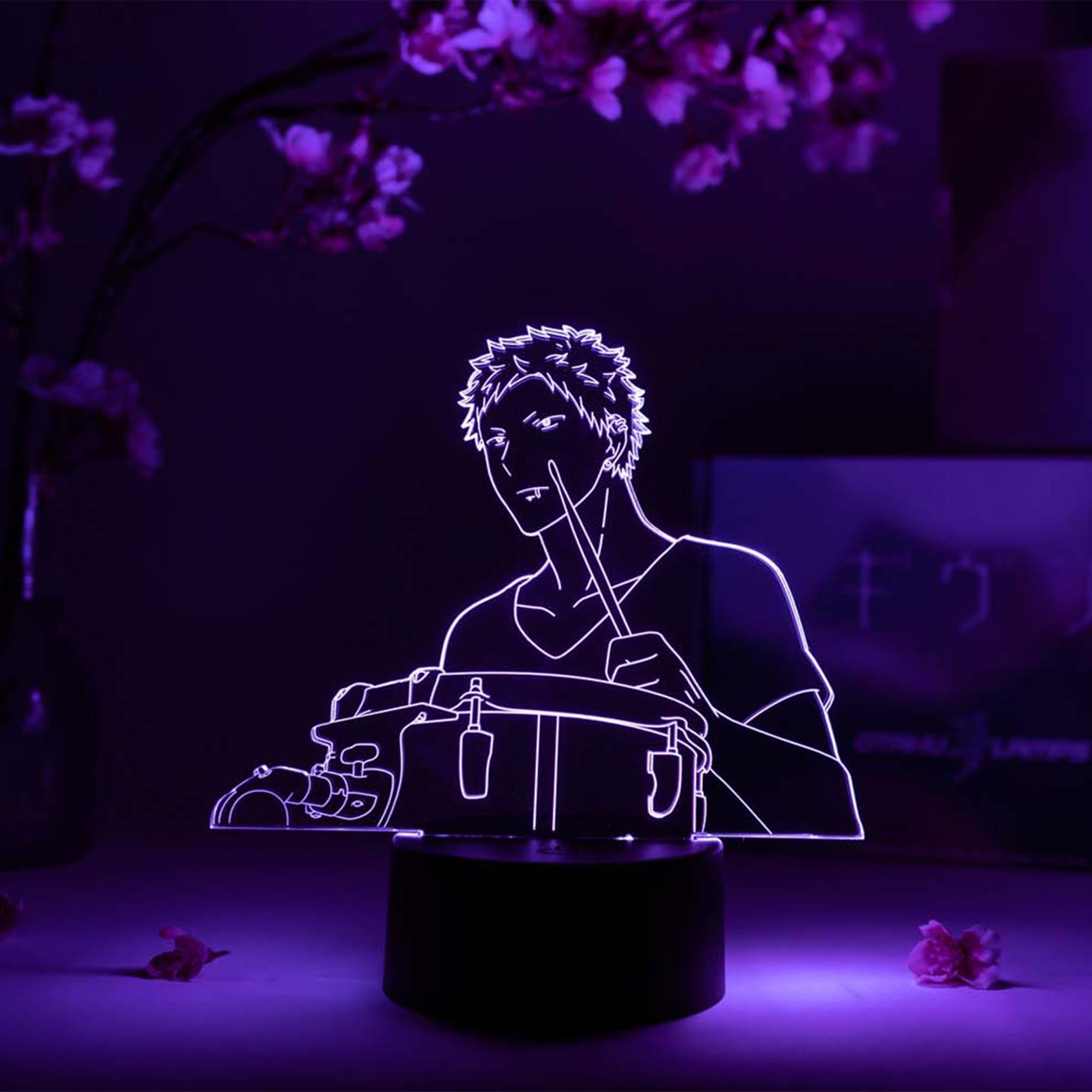 Otaku Anime Lamp - 16 Color RGB LED Night Light with Remote, 3D Akihiko Kaji Figure - Perfect for Bedroom, Gaming Room & Anime Lover Gift Ideas