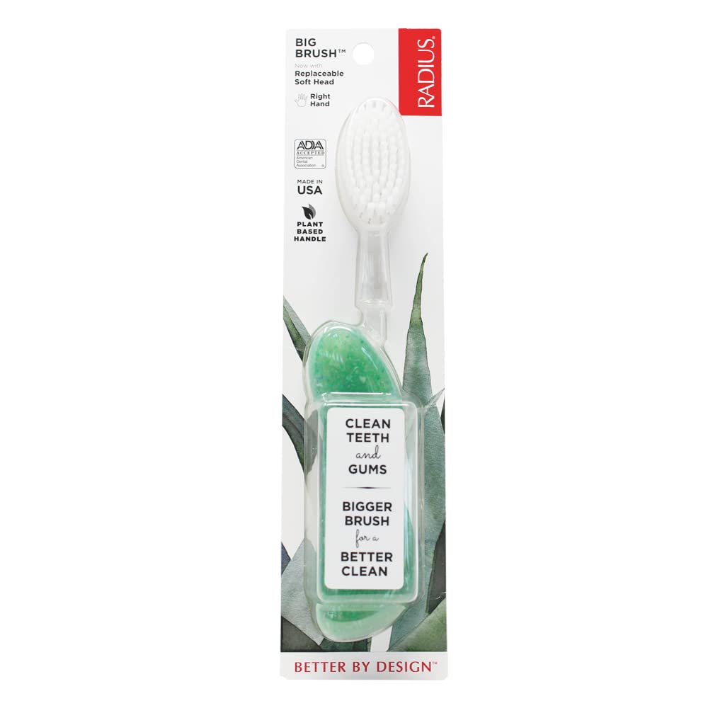 **RADIUS Big Toothbrush with Replaceable Head – Soft Bristles, BPA-Free & ADA Accepted – Eco-Friendly Design for Effective Teeth Cleaning & Gum Health – Ideal for Home, Travel, and Daily Oral Care**
