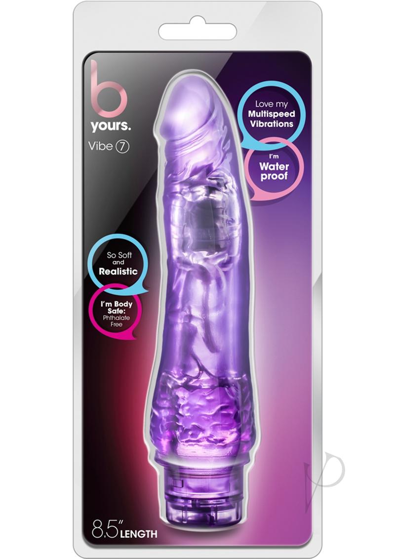 B Yours Vibe 7 Powerful Vibrating Dildo - 8.5 Inch Realistic Purple Silicone Adult Toy for Women & Couples - Perfect for Solo Play & Partnered Intimacy
