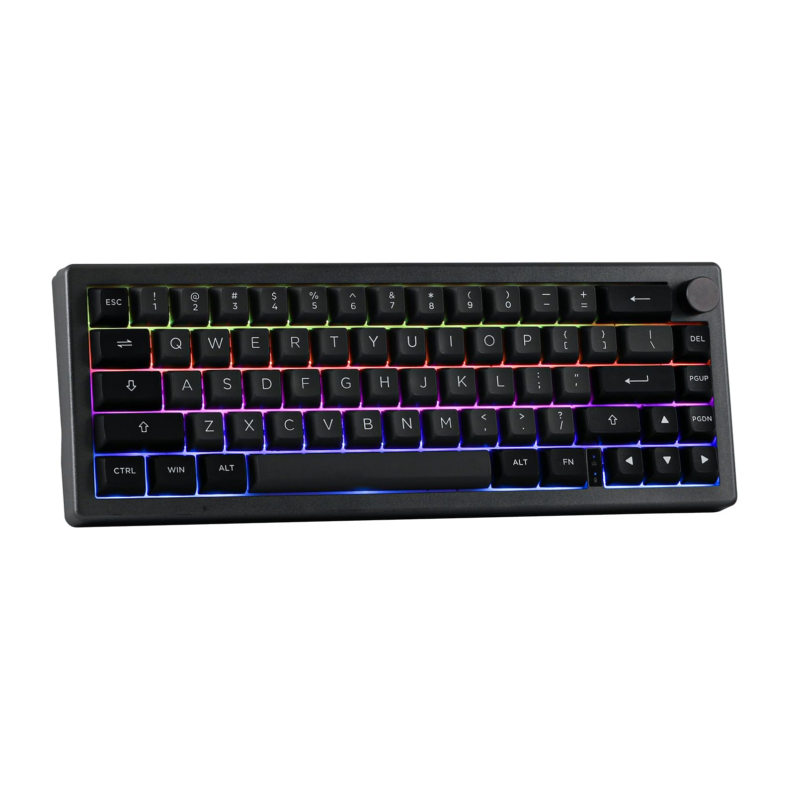 EPOMAKER EK68 65% Wireless Mechanical Gaming Keyboard - Hot Swappable Gasket Mount, Bluetooth 5.0/2.4Ghz/USB-C Wired, Customizable Metal Knob (Black Silver, Budgerigar Switch) - Perfect for Esports, Office Work & Typing Enthusiasts