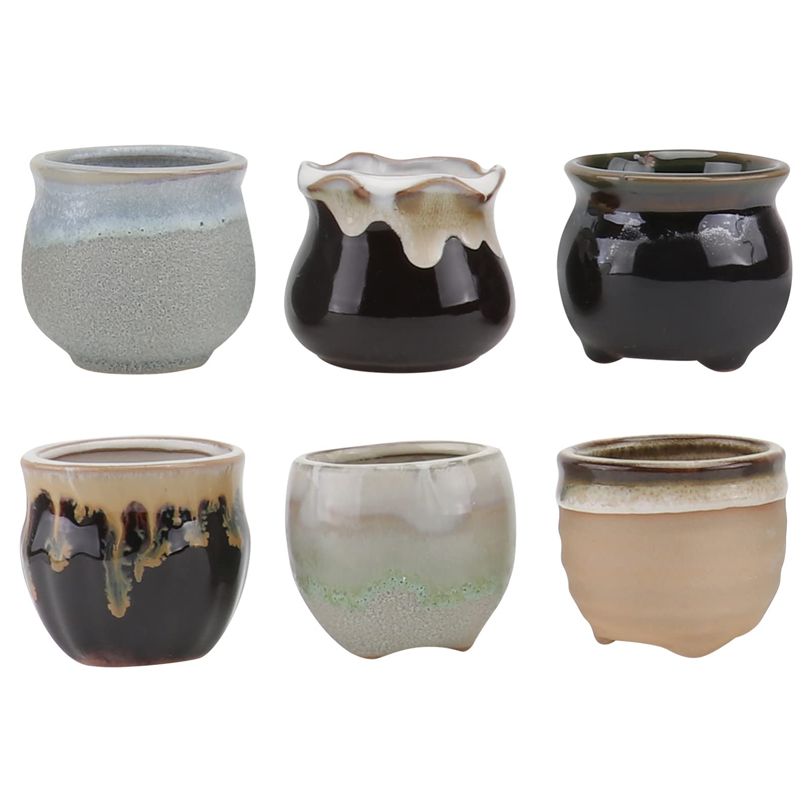 6-Piece Ceramic Flower Vases Set - Modern Home Decor Floral Vases for Living Room, Wedding Centerpieces & Events - Elegant Table Decorations for Housewarming Gifts & Interior Design