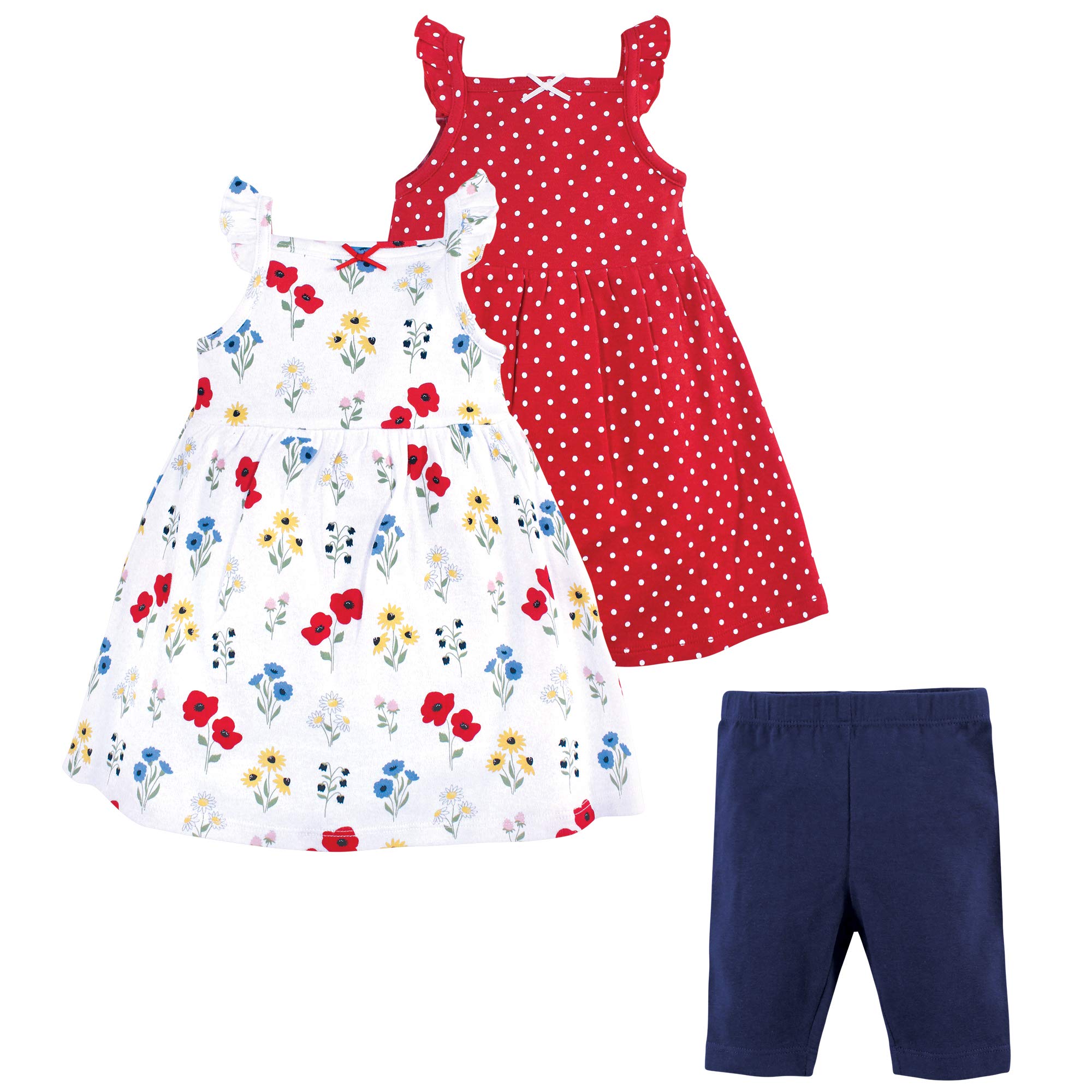 Hudson Baby Girls Cotton Dresses & Leggings - Casual Outfit for Playdates