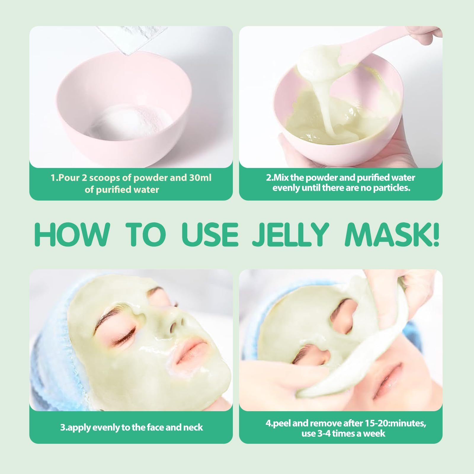 Professional Jelly Face Mask for Moisturizing & Hydrating - Reduces Wrinkles & Acne - 23 Fl Oz Natural Gel Facial Mask with Mint & Vitamin C Essence - Perfect for Spa Nights & At-Home Skincare Routines