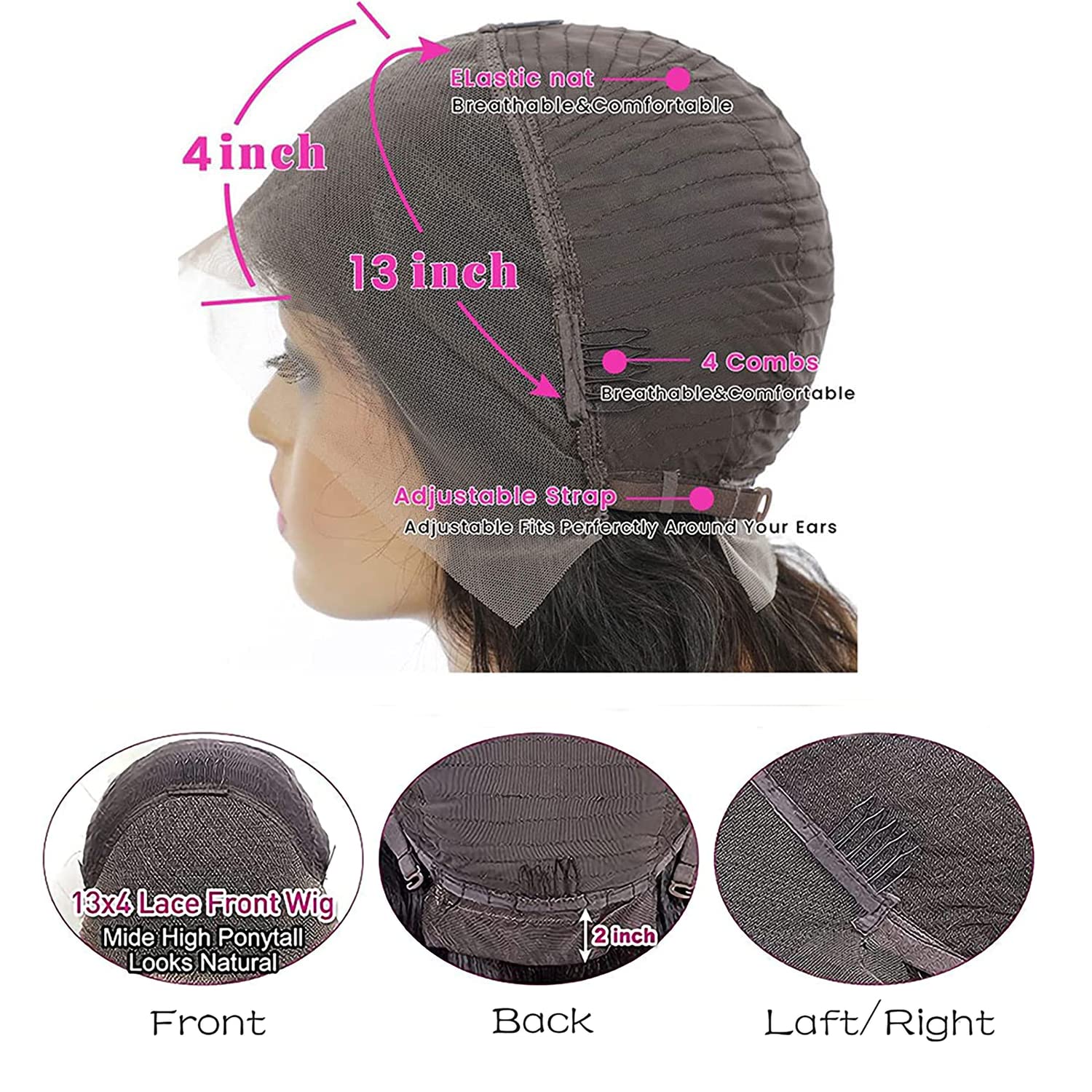 13x4 HD Transparent Lace Front Wig - Brazilian Virgin Human Hair Straight Lace Wig for Black Women | Pre-Plucked Baby Hair, 150% Density, 18 Inch Natural Color | Perfect for Daily Wear, Parties & Special Occasions