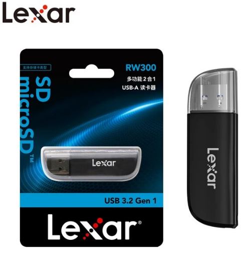 Lexar RW300 MicroSD & SD Card Reader - USB 3.2 Gen 1 Adapter for Fast Data Transfer - Perfect for DSLR Cameras, Drones, and Smartphones