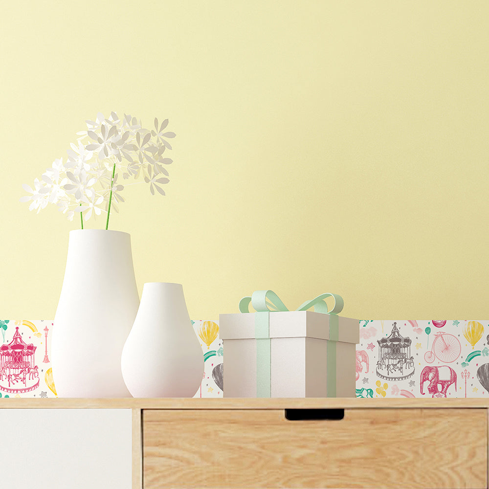 Carnival Toile Peel and Stick Wallpaper Border - Self-Adhesive Decorative Wall Trim for Home, Nursery & Party Decor - Easy DIY Wallpaper Border for Bedrooms, Living Rooms & Special Events