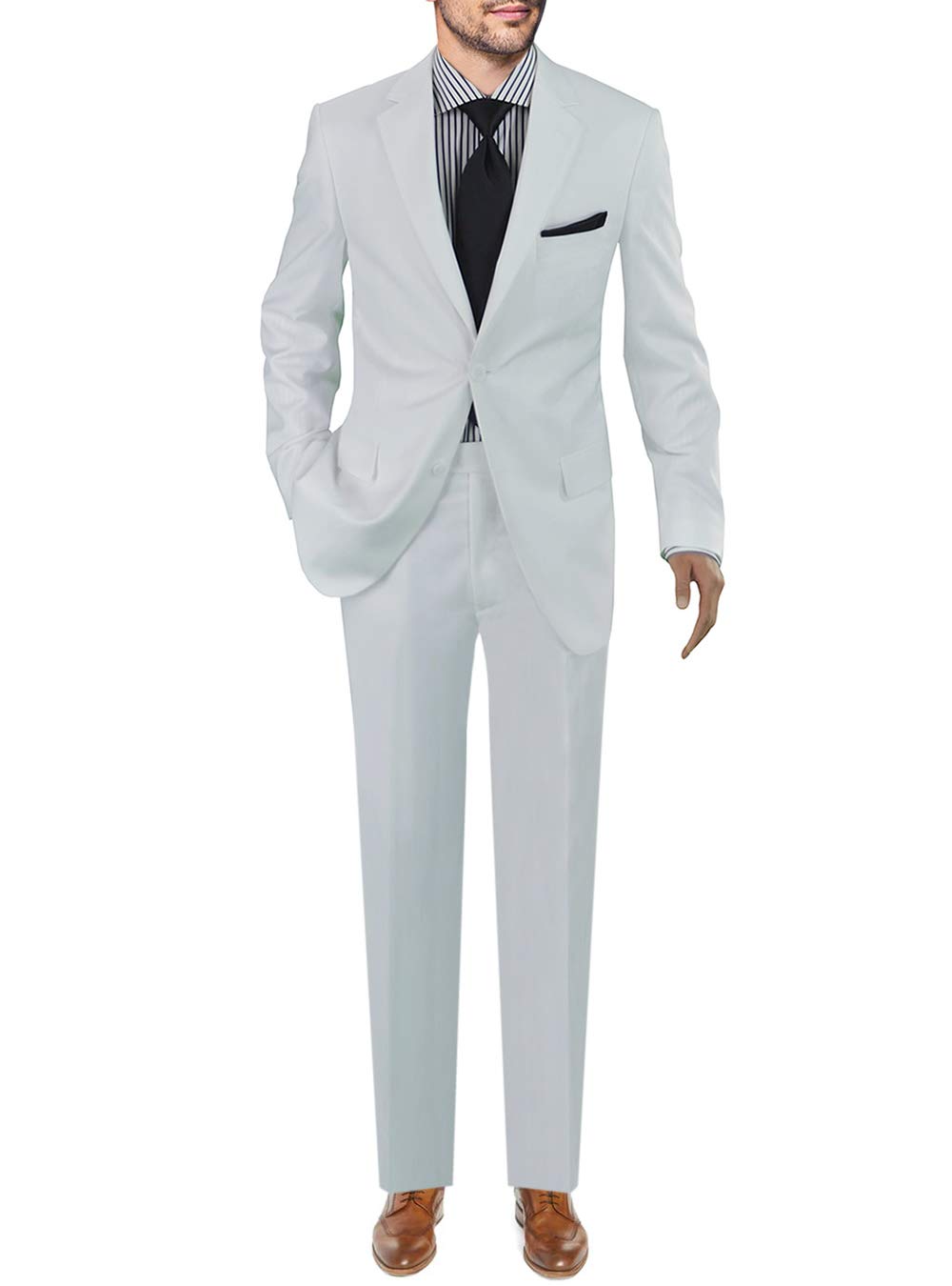 Premium GN Men's Two-Button Slim Fit Suit Set - Modern Tailored Jacket & Dress Pants for Business, Weddings & Formal Events