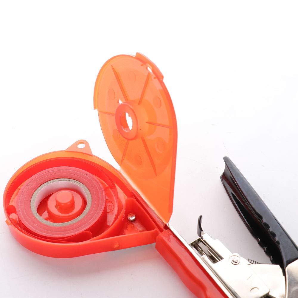 Plant Vine Tying Machine Tapener Tool - Garden Plant Tape Binder with 10 Rolls of Tapes (Red) | Perfect for Vineyard, Tomato, Grape & Rose Support | Easy Gardening & Farming Tool