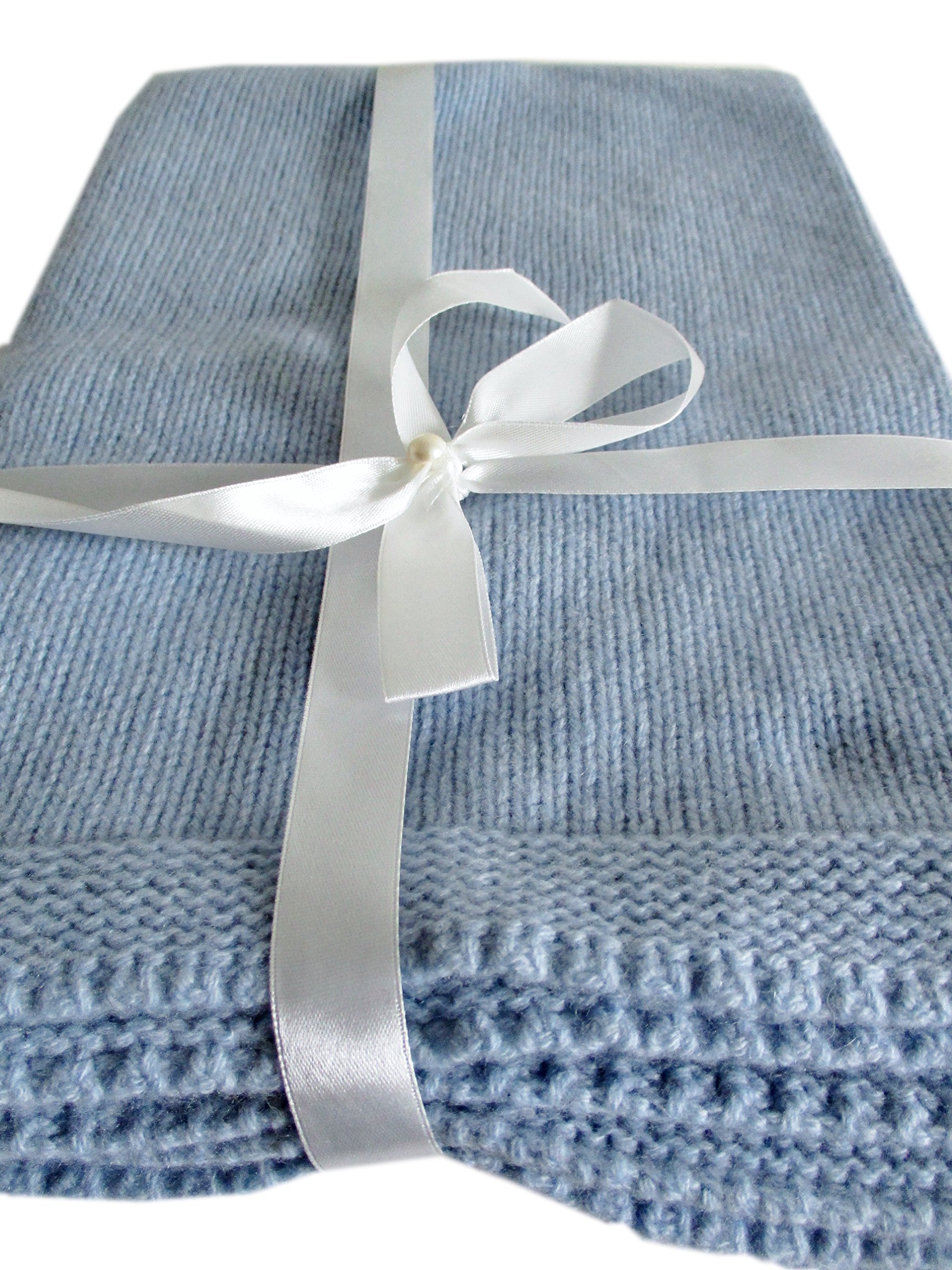 Premium Cashmere Baby Blanket & Hat Set - Soft Blue | Cozy Winter Gift for Newborns | Perfect for Nursery, Stroller & Photo Shoots