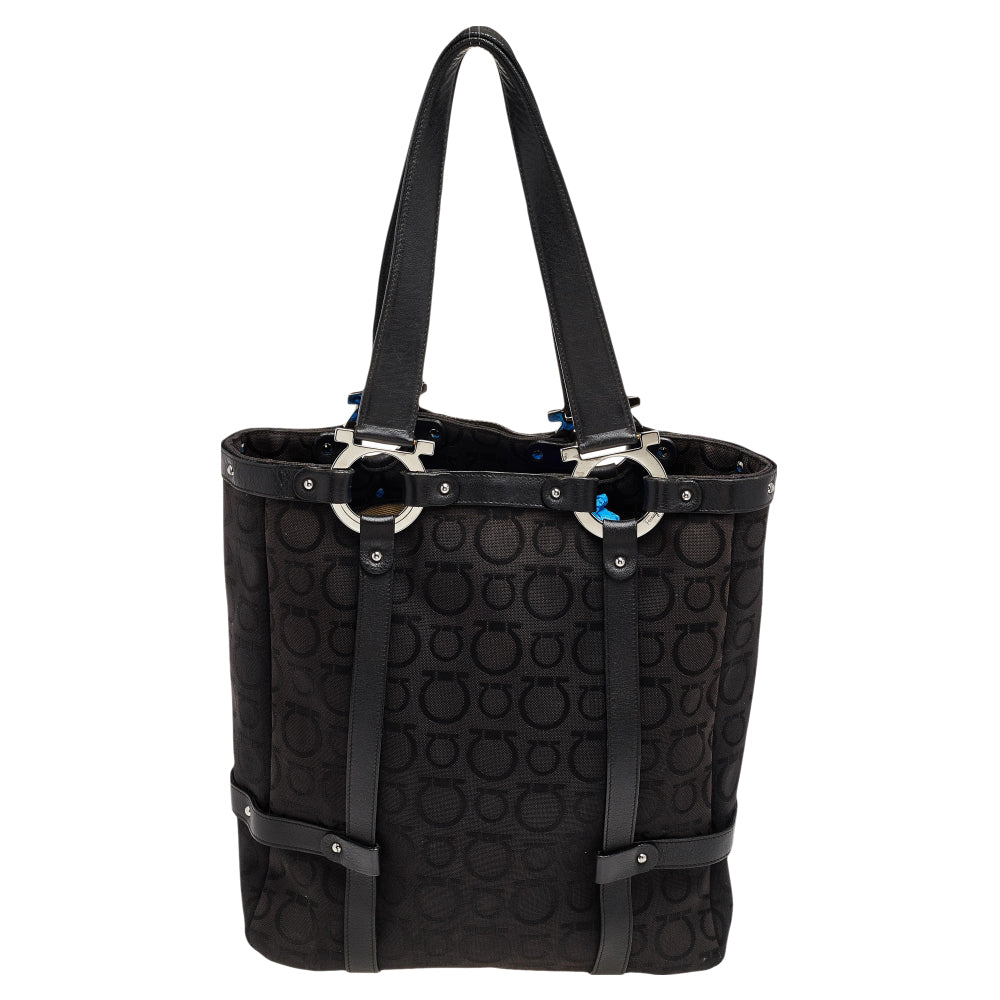 Stylish Black Canvas and Leather Tote Bag for Women - Durable & Fashionable Handbag for Work, Travel, and Everyday Use