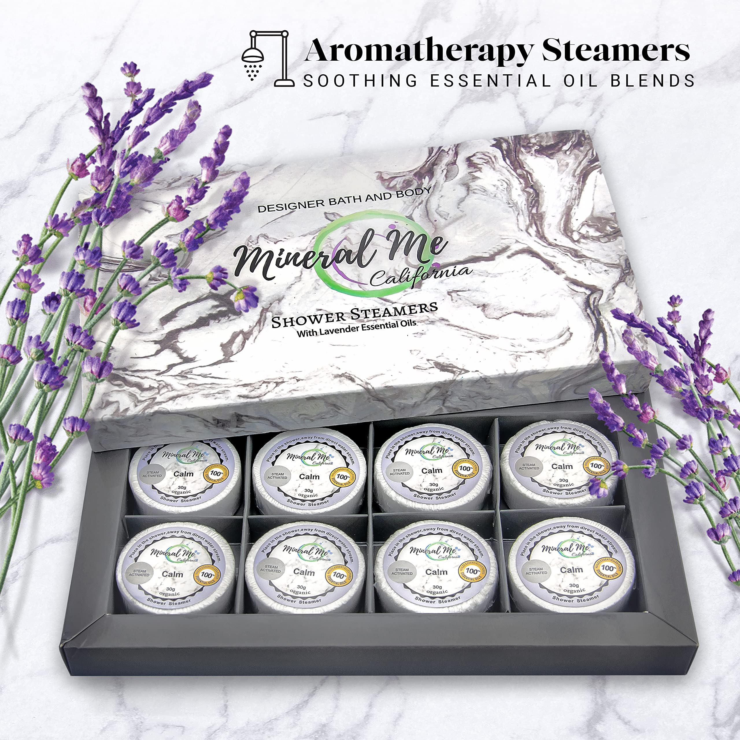 Lavender Shower Steamers with Organic Essential Oils - Aromatherapy Shower Melts for Relaxation & Spa Experience - Perfect for Stress Relief, Self Care & Easter Gifts for Women & Men - Use in Bathroom for Steam Vapor Therapy & Home Spa Day