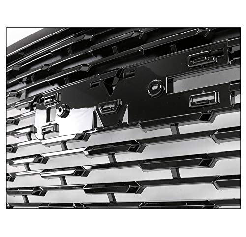 Gloss Black Mesh Front Bumper Upper Hood Grille Compatible with 2015-2020 GMC Yukon & Yukon XL - Upgrade Your Truck's Style & Protection for Off-Road & Daily Driving