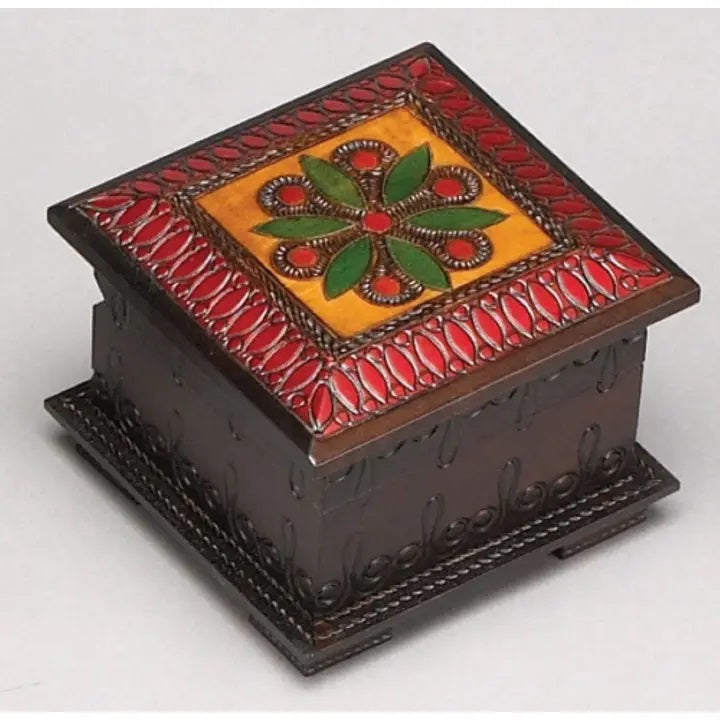 Handcrafted Carved Wooden Box - Elegant Domed Cube Design for Jewelry, Keepsakes & Home Decor | Perfect for Gifts, Storage & Display