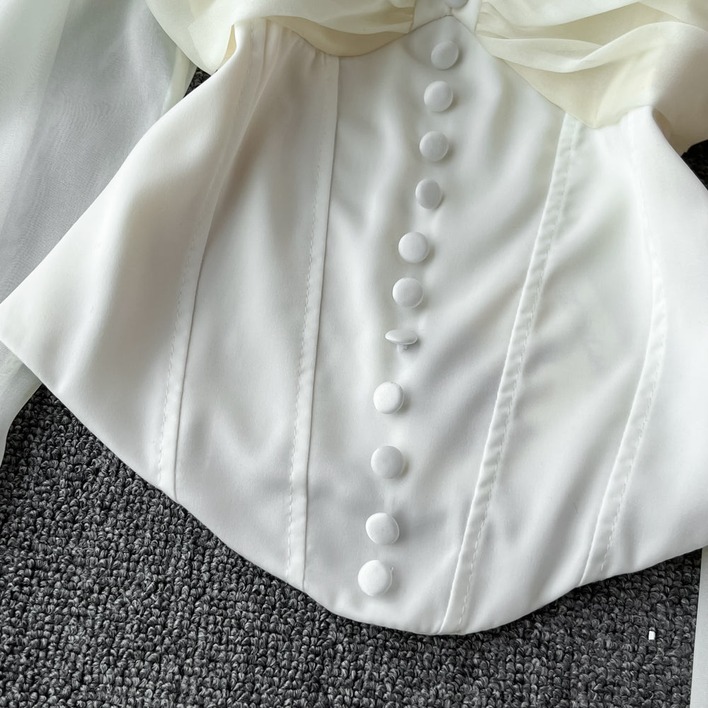 2023 Women's Long Sleeve Chiffon Blouse - Elegant White Tunic Top for Work & Date Night | Soft Flowy Shirt for Office, Party & Special Occasions