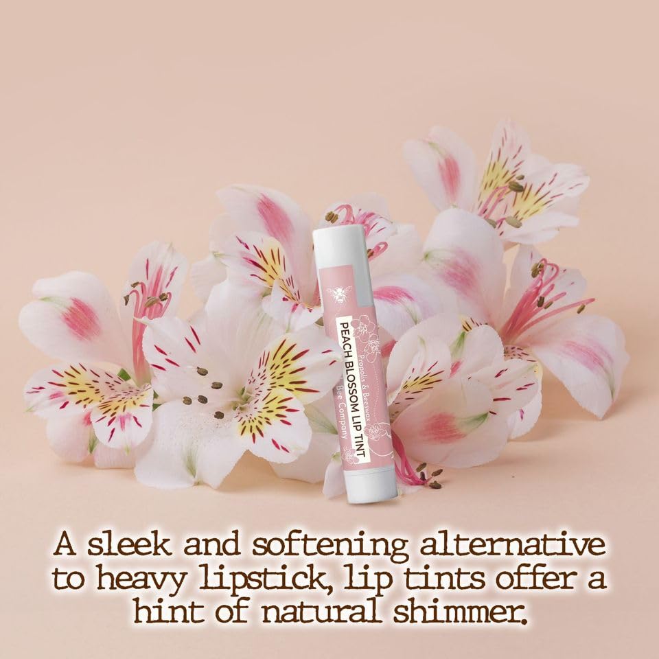 Savannah Bee Company Peach Blossom Lip Tint - Natural Moisturizing Lip Balm for Dry Lips with Honey & Beeswax | Perfect for Daily Hydration & On-the-Go Lip Care