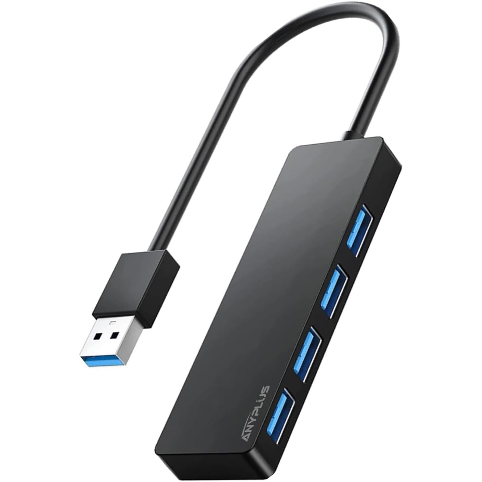 4-Port USB 3.0 Hub Splitter Adapter - High-Speed Data Transfer for Laptop, PC, Xbox, PS5, Printer & External HDD | Portable Multi-Port Expander for Home Office, Gaming & Workstation Setup