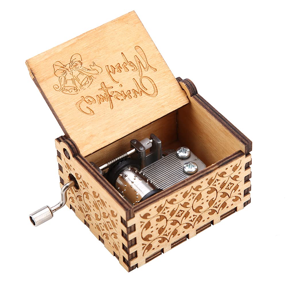 Shanrya Hand Crank Music Box - Wooden Musical Jewelry Box for Birthday, Anniversary & Christmas Gifts - Perfect Home Decor for Bedroom, Wedding & Romantic Moments