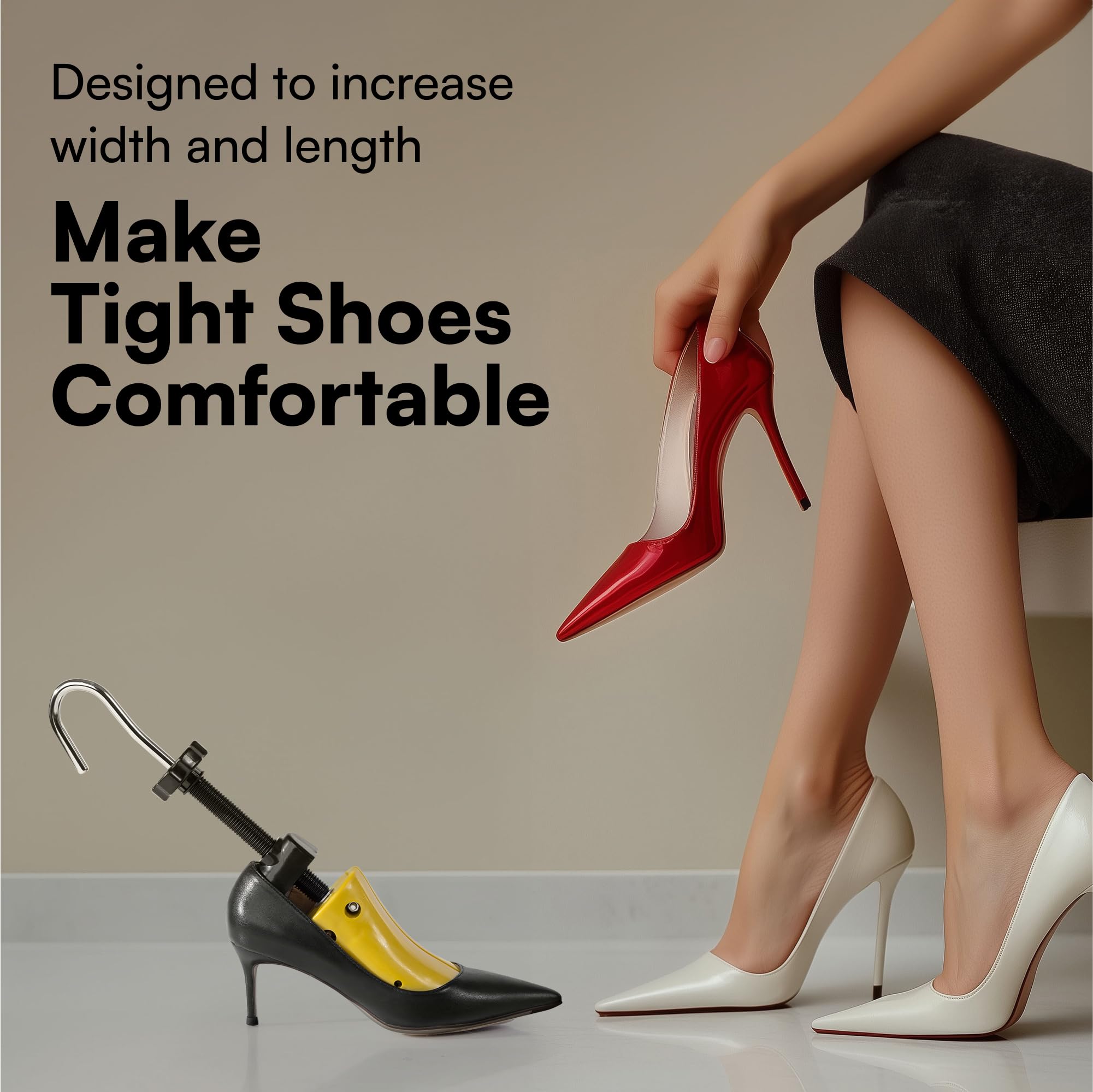 Premium Shoe Stretcher for Women - Adjustable Shoe Tree Set & Boot Expander - Bunion Relief & Comfort - Fits US 6-10.5 (EU37-41) - Perfect for Tight Shoes, Boots & High Heels - Use with Shoe Stretcher Spray for Best Results