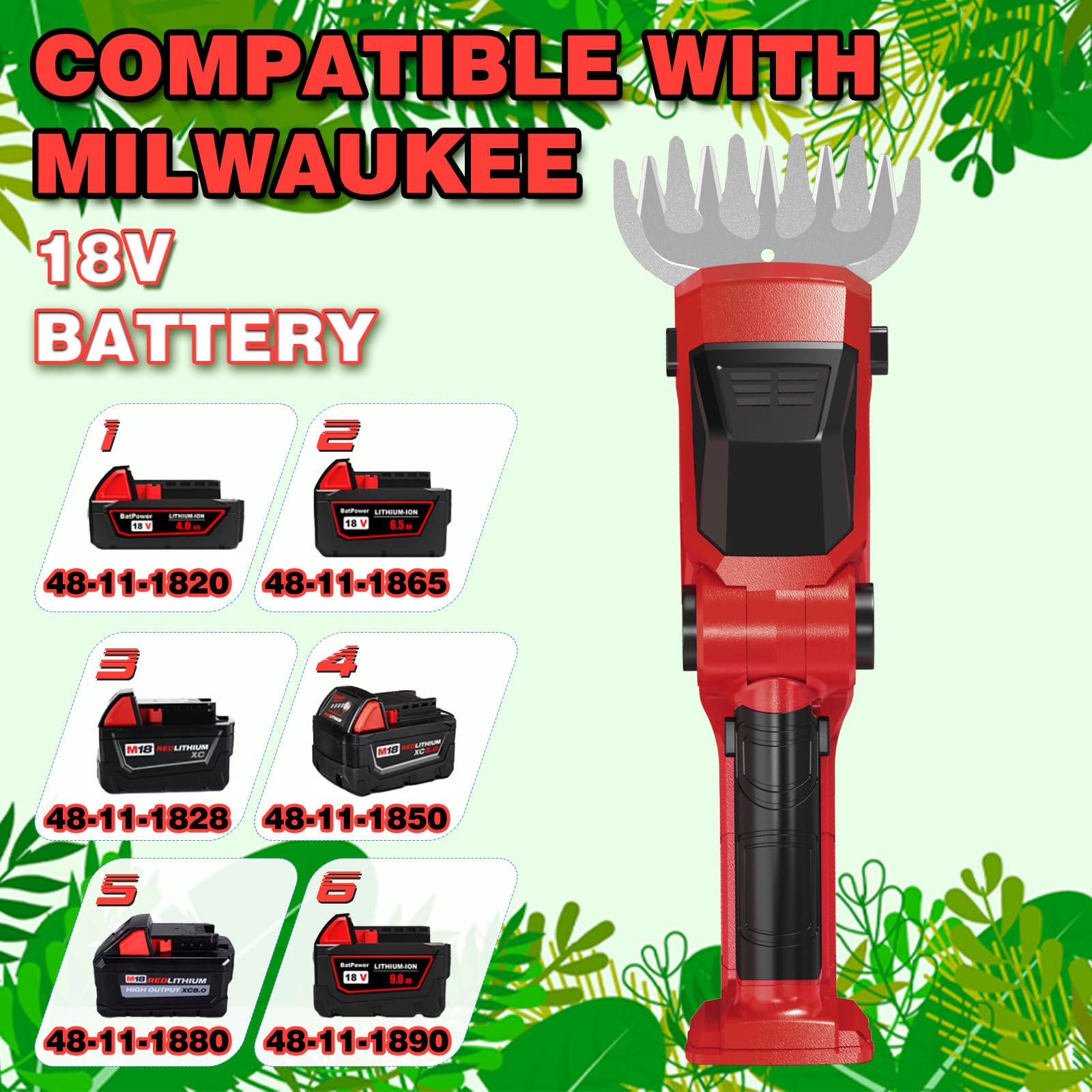 Milwaukee M18 Cordless Hedge Trimmer (Battery Not Included) - 2200RPM 2-in-1 Electric Shrub & Grass Cutter - Lightweight Handheld Trimmer for Gardening, Lawn Care, Yard Maintenance & Landscaping