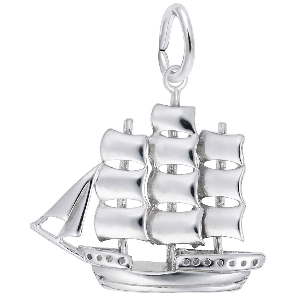 Rembrandt Sailboat Charm Pendant - 14K Gold or 925 Sterling Silver Jewelry for Necklace Bracelet - Perfect for Nautical Gifts, Beach Wedding, and Summer Fashion Accessories
