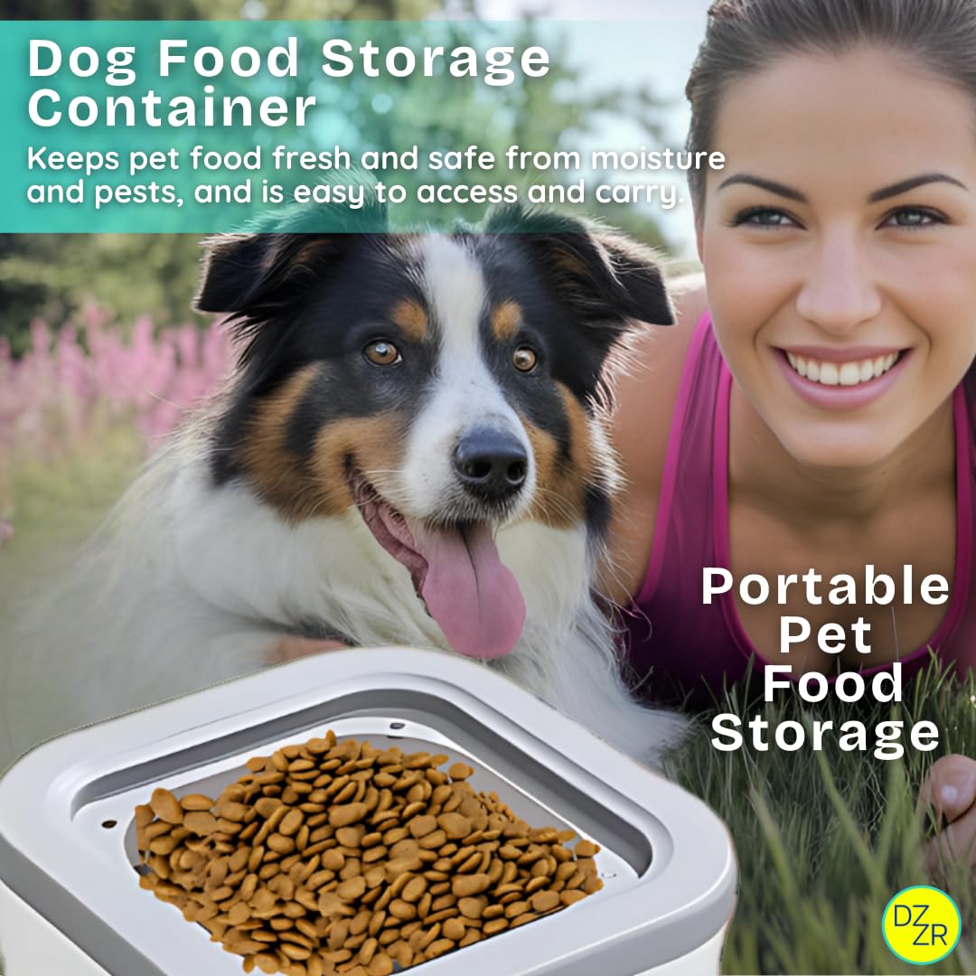 20 lbs Collapsible Rice Storage Container - Airtight Pet Food & Grain Storage Bucket for Kitchen, Cereal, Flour, Sugar - Space-Saving Portable Dry Food Organizer for Home & Camping Use