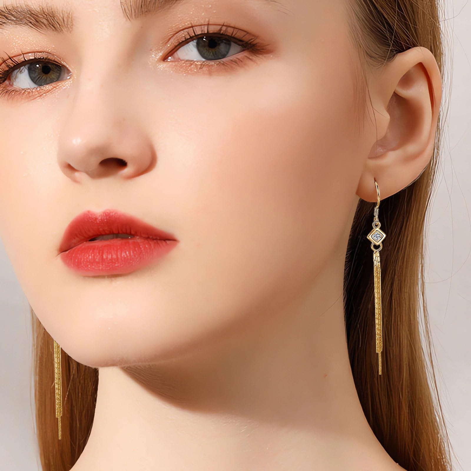 Josfeva 925 Sterling Silver Drop Earrings for Women - 80mm Long Chain Tassel Dangle Earrings | Hypoallergenic, Lightweight & Fashionable Jewelry | Perfect Gift for Her, Birthday, Anniversary & Special Occasions