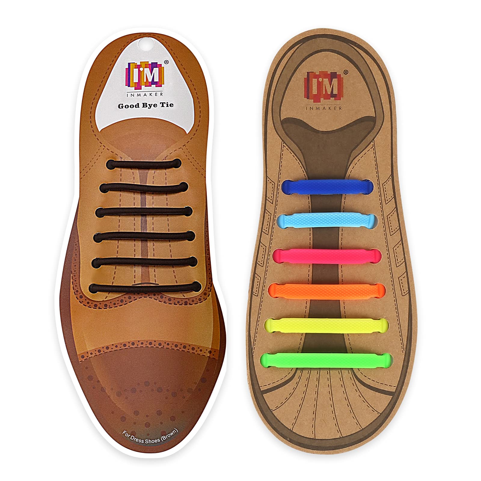 INMAKER No Tie Shoelaces for Adults - Elastic Silicone Tieless Laces for Men's Dress Shoes - Perfect for Work, Business & Formal Occasions