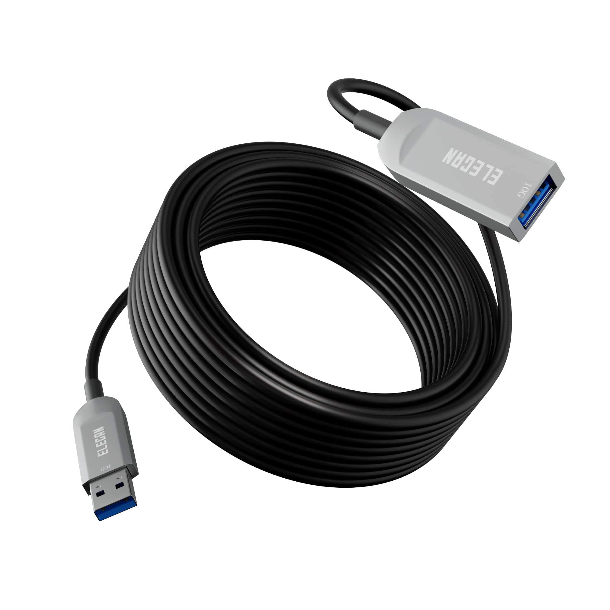 Elecan Active Optical USB 3.0 Extension Cable 75 FT - High-Speed 5Gbps Fiber Optic Type A Male to Female USB Extender for Webcam, Camera, USB Hub, Keyboard, Hard Drive, Printer - Perfect for Home Office, Gaming Setup & Professional Studio