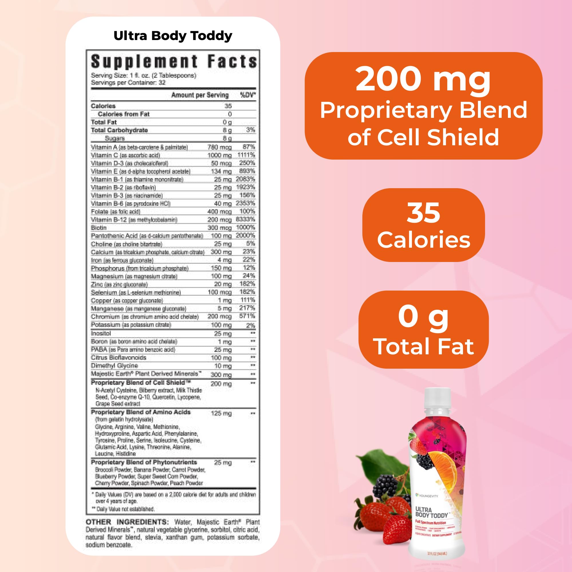 Youngevity Ultra Body Toddy™ - 100+ Nutrient Mega Multi-Vitamin Mineral Supplement for Men & Women - Enhanced Absorption with Phytonutrients & Amino Acids - 32 Fl Oz (Pack of 2) - Supports Immune Health, Energy & Overall Wellness for Active Lifestyles