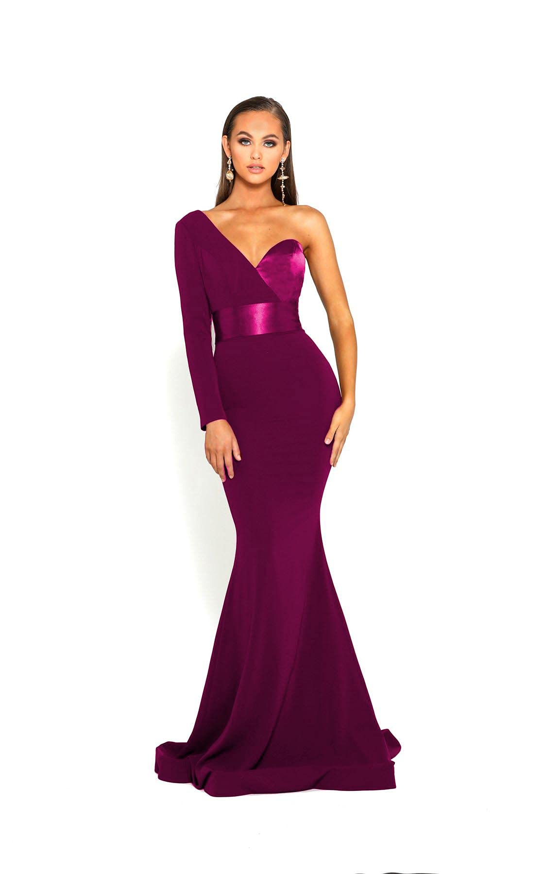 Luxury One-Shoulder Mermaid Evening Gown for Women - Elegant Backless Formal Dress for Prom, Wedding & Black Tie Events