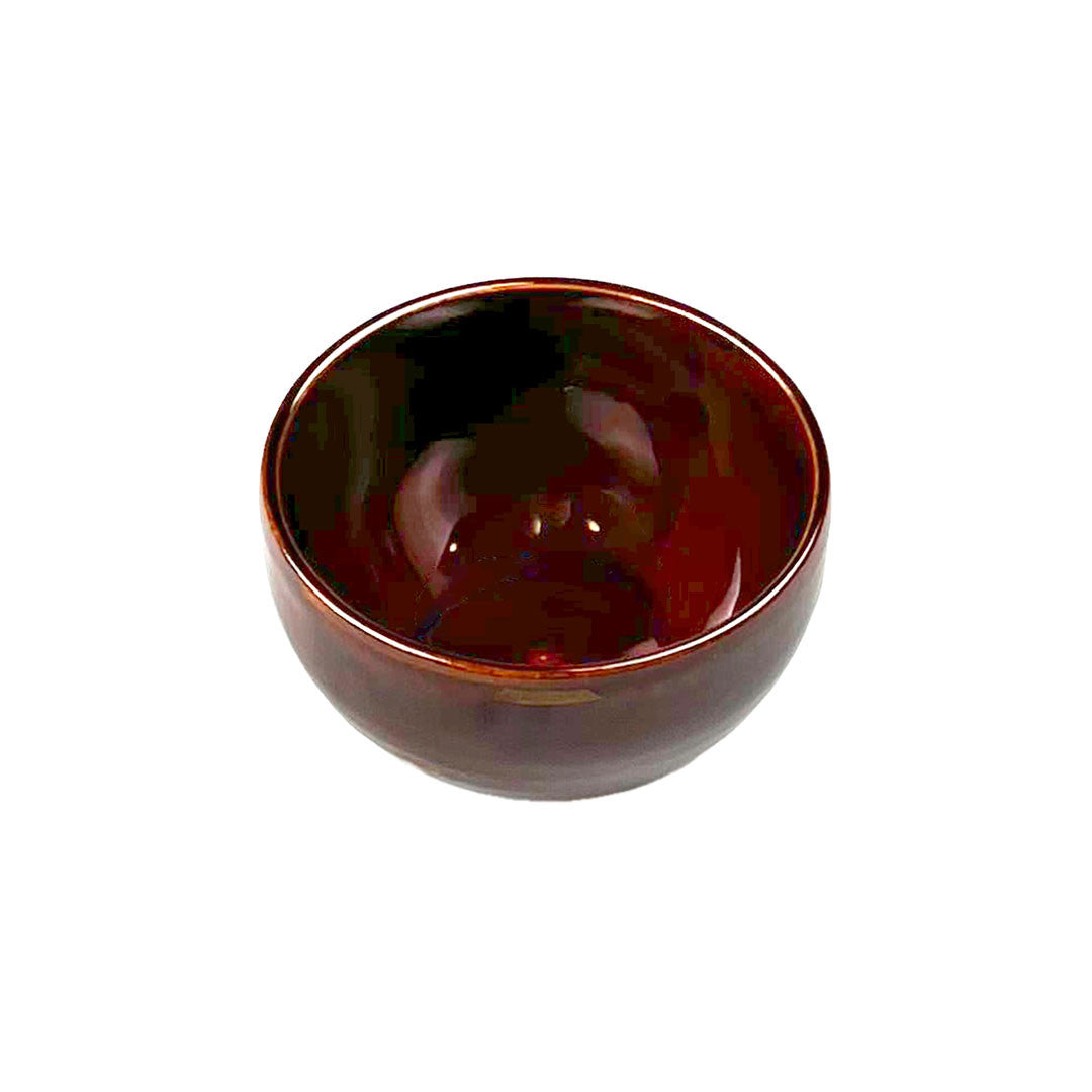 Ameyu Japanese Iron Red Dot Kobachi Small Bowl - 5.1 fl oz (150ml) Ceramic Rice/Soup Bowl - 3.1 inch Diameter - Perfect for Sushi, Soy Sauce, Side Dishes & Home Dining
