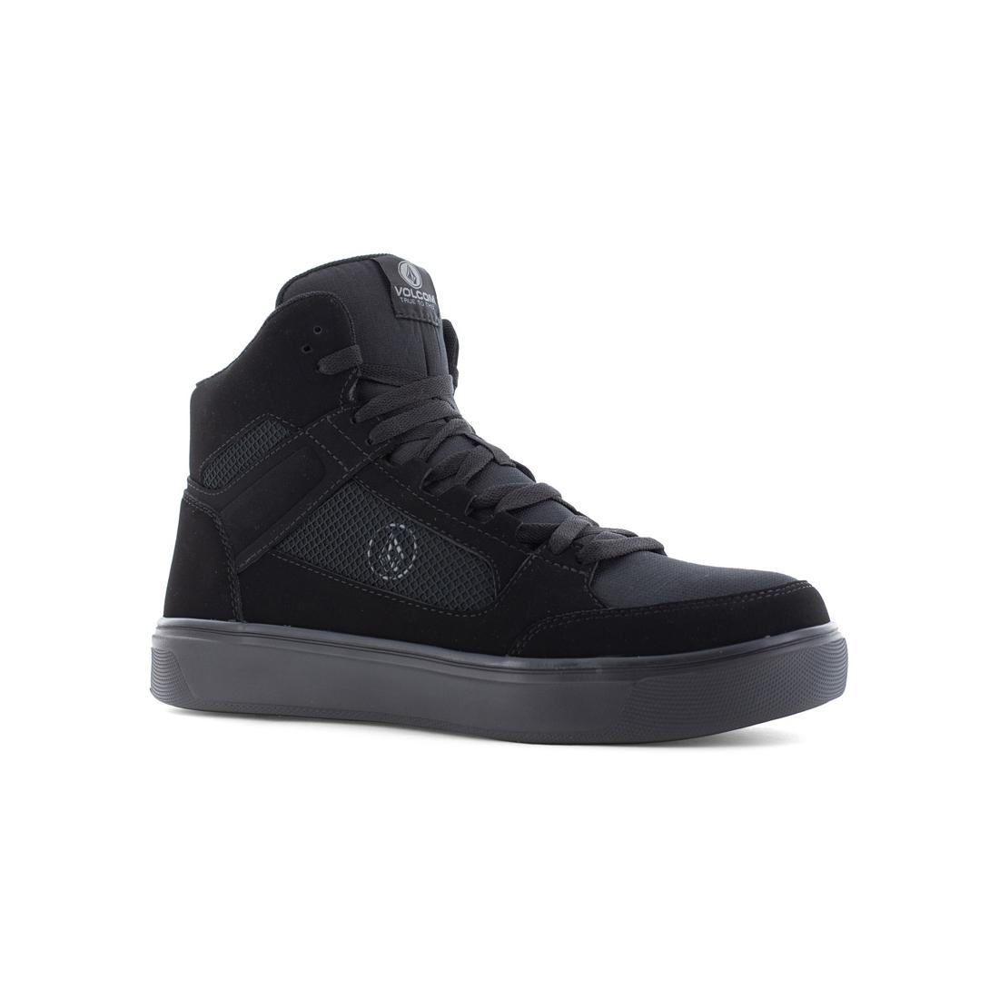 Black Composite Toe Mid-Cut Skate Work Boots - Durable Safety Shoes for Construction, Warehouse & Outdoor Work