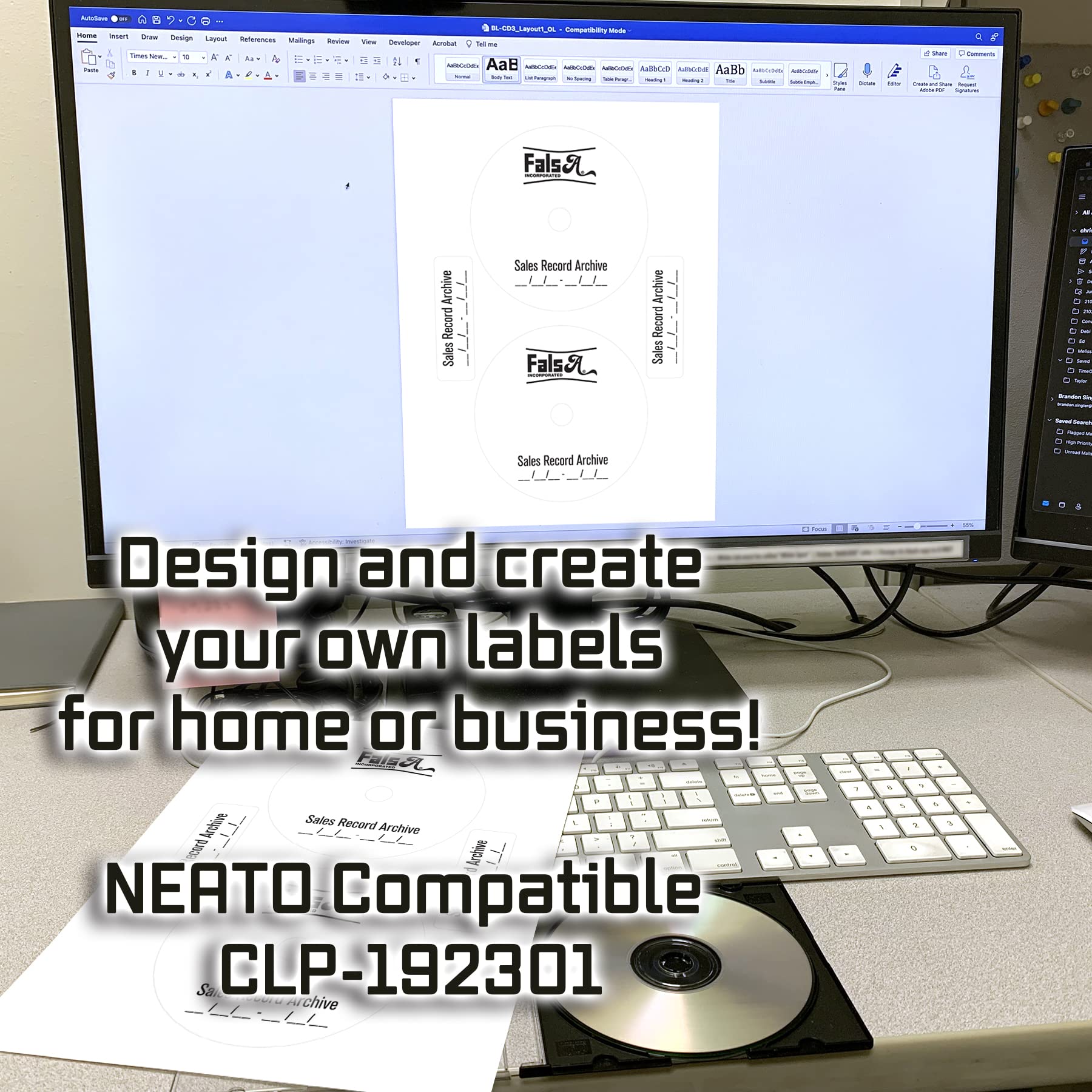 Blank CD/DVD Labels - Neato Full Face Compatible, Small Center Style Spine & Case Labels - Permanent White Matte for Inkjet/Laser Printers - 1000 Sheets (2000 Disc Labels) - Perfect for Media Archiving, Music Albums & Data Backup Organization