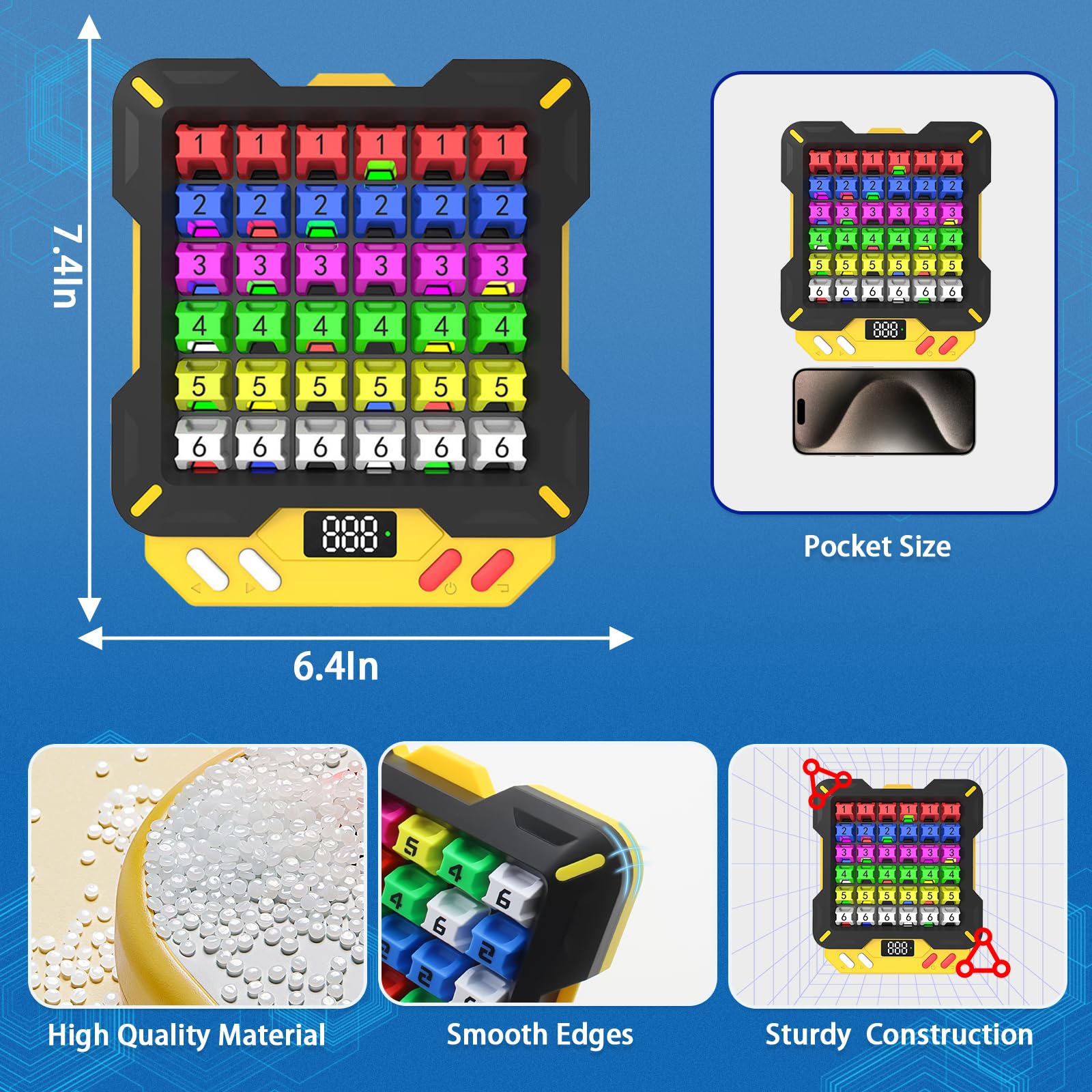 Mostop Smart Sudoku Puzzle Game - Electronic Brain Teaser Toy with 3500+ Challenges for Kids & Adults - Perfect Travel Game & Birthday Gift for Boys & Girls - Fun Learning Activity for Home, Office & Road Trips