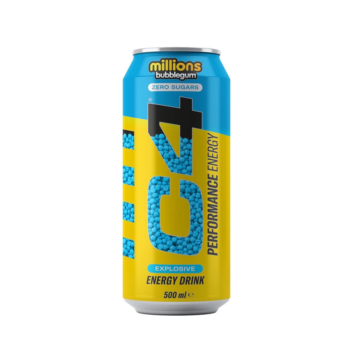 Cellucor C4 Performance Energy Carbonated RTD Drink - 12 Pack (500ml Each) - Millions Bubblegum Flavor - Pre-Workout Energy Boost for Gym & Fitness