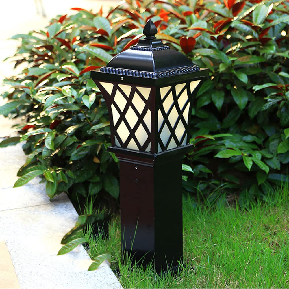 Waterproof IP55 Outdoor E26 Base Post Lights - Aluminum Pillar Lights with Glass Lampshade for Lawn, Garden, Garage, Pavilion & Courtyard Lighting | Durable Column Lights for Pathway, Driveway and Landscape Decoration