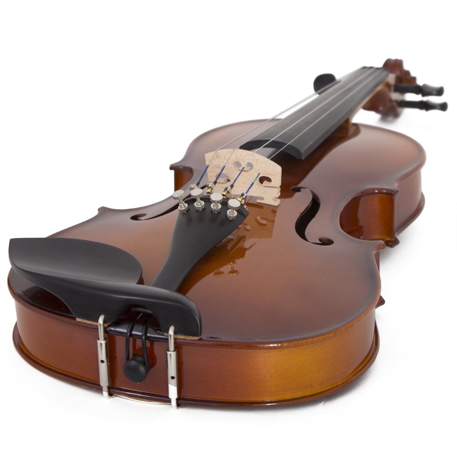 Premium CVN-300 3/4 Size Solid Ebony Wood Violin with D'Addario Prelude Strings - Perfect for Students, Beginners & Intermediate Players - Ideal for Practice, Performances & Music Classes