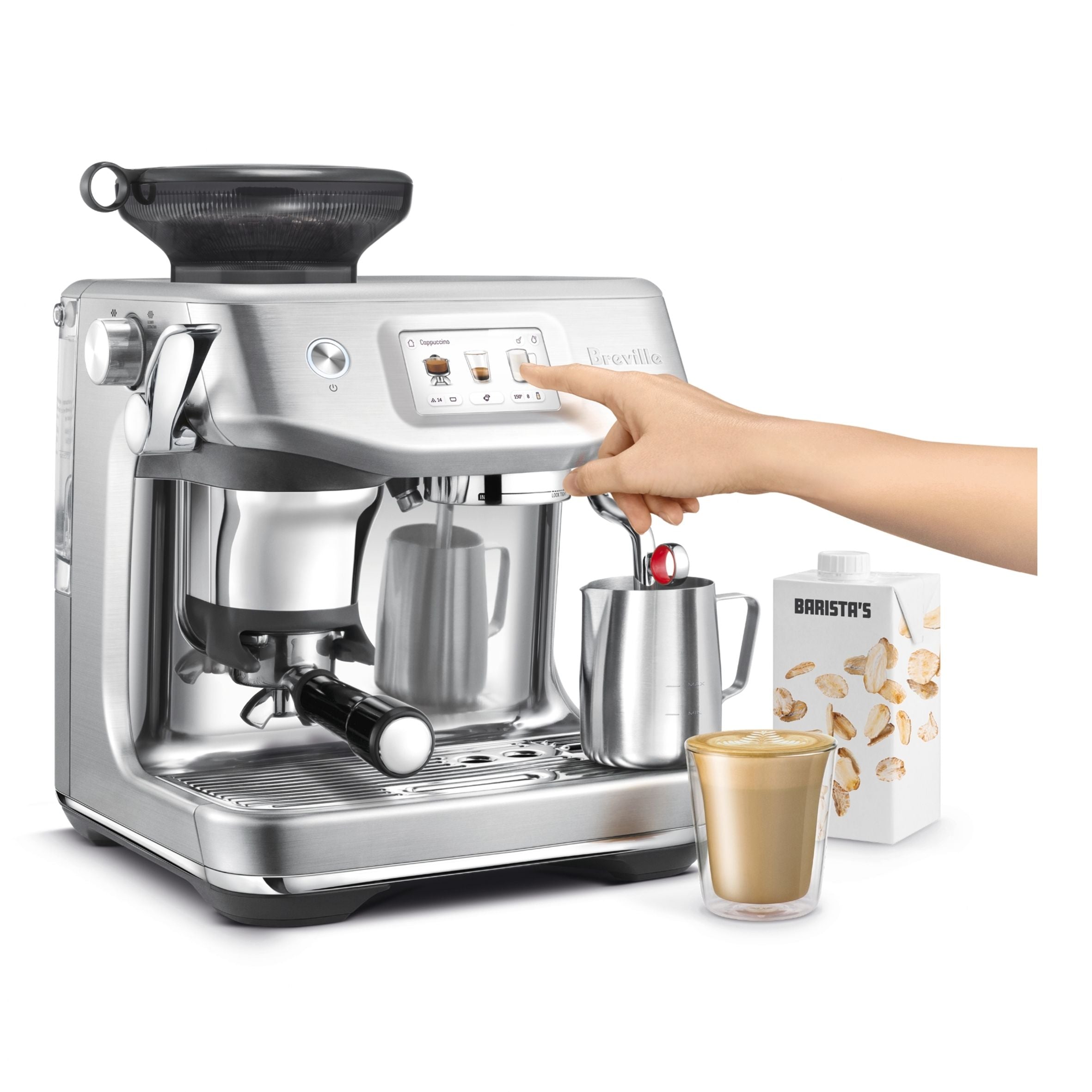 Breville Barista Touch Impress BES881BSS Espresso Machine - Automatic Milk Frother, 15 Bar Pressure, Touchscreen Control for Perfect Coffee at Home, Office or Café
