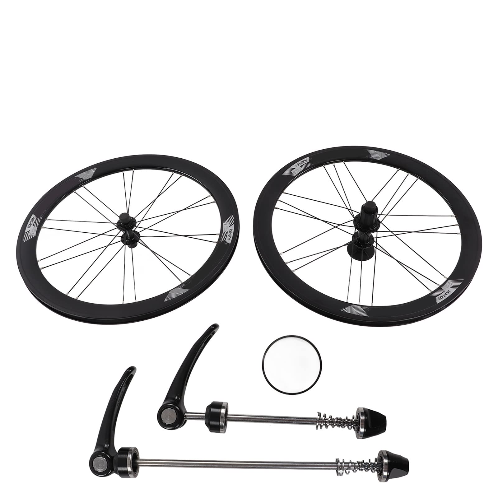 RiToEasysports 20 Inch Aluminum Alloy Folding Bike Wheelset - Quick Release Front & Rear Wheels with V-Brake Rim for Mountain & Road Bicycles - Perfect for Commuting, Trail Riding and Bike Parts Replacement