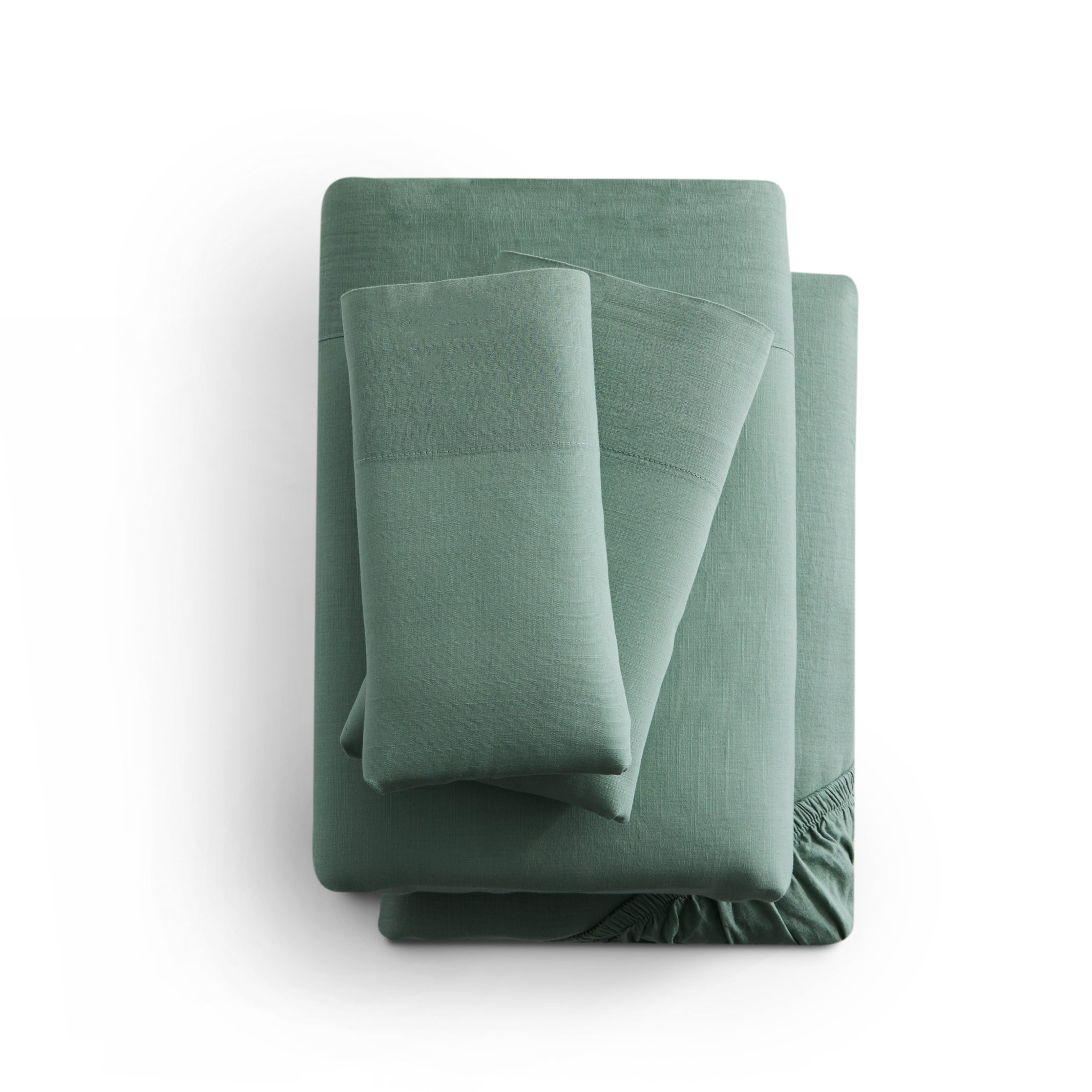 Malouf Linen Weave Cotton Sheet Set - Queen Size, 4-Piece Bed Sheet Set with Deep Pockets, Breathable & Soft for All-Season Comfort - Perfect for Home, Hotel, and Guest Room Bedding