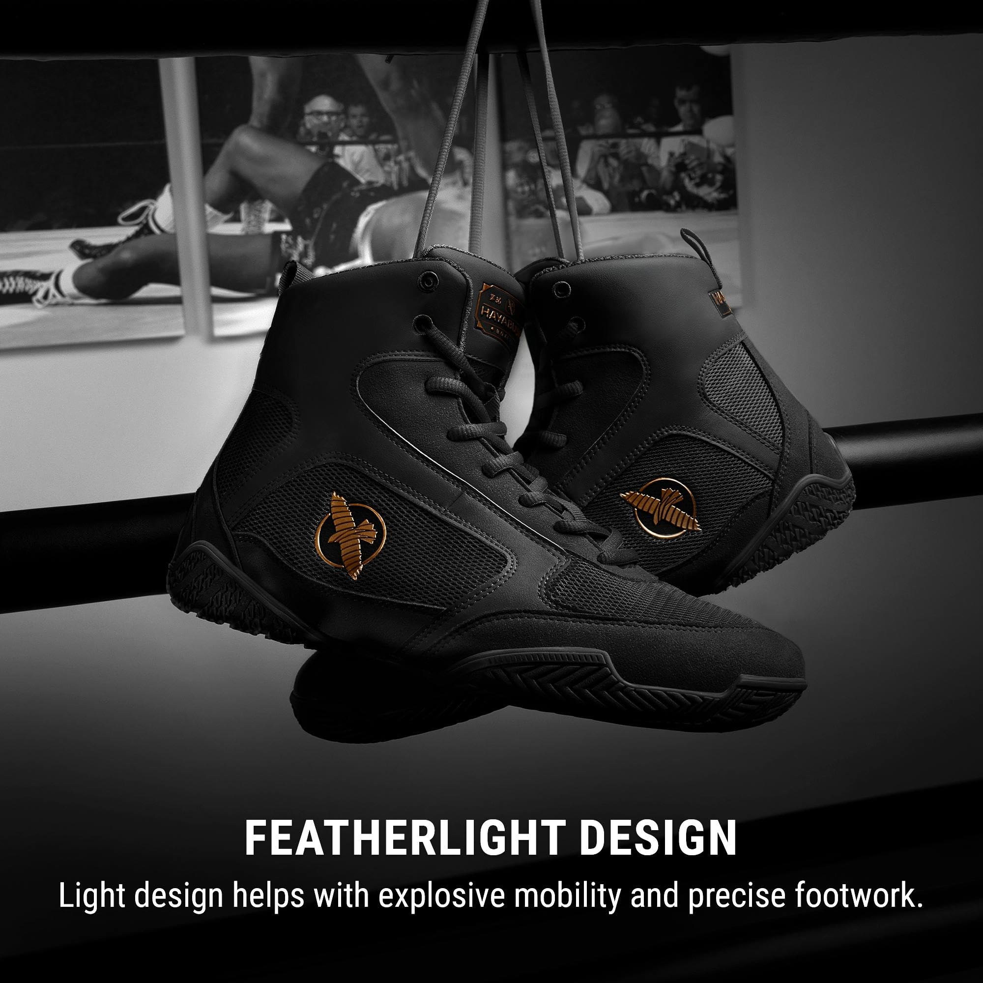 Hayabusa Pro Boxing Shoes for Men & Women - Lightweight & Breathable Training Footwear for Boxing, MMA & Kickboxing - Perfect for Gym, Sparring & Competition