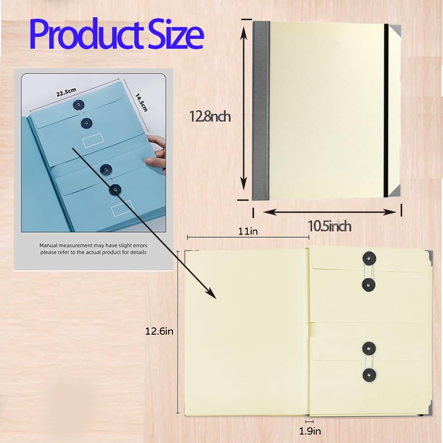 If I Die Binder Organizer - Missing Person Document Holder with Pockets | Important Papers Organizer for Home, School & Office | Blue Document Folio for Emergency Preparedness & Estate Planning