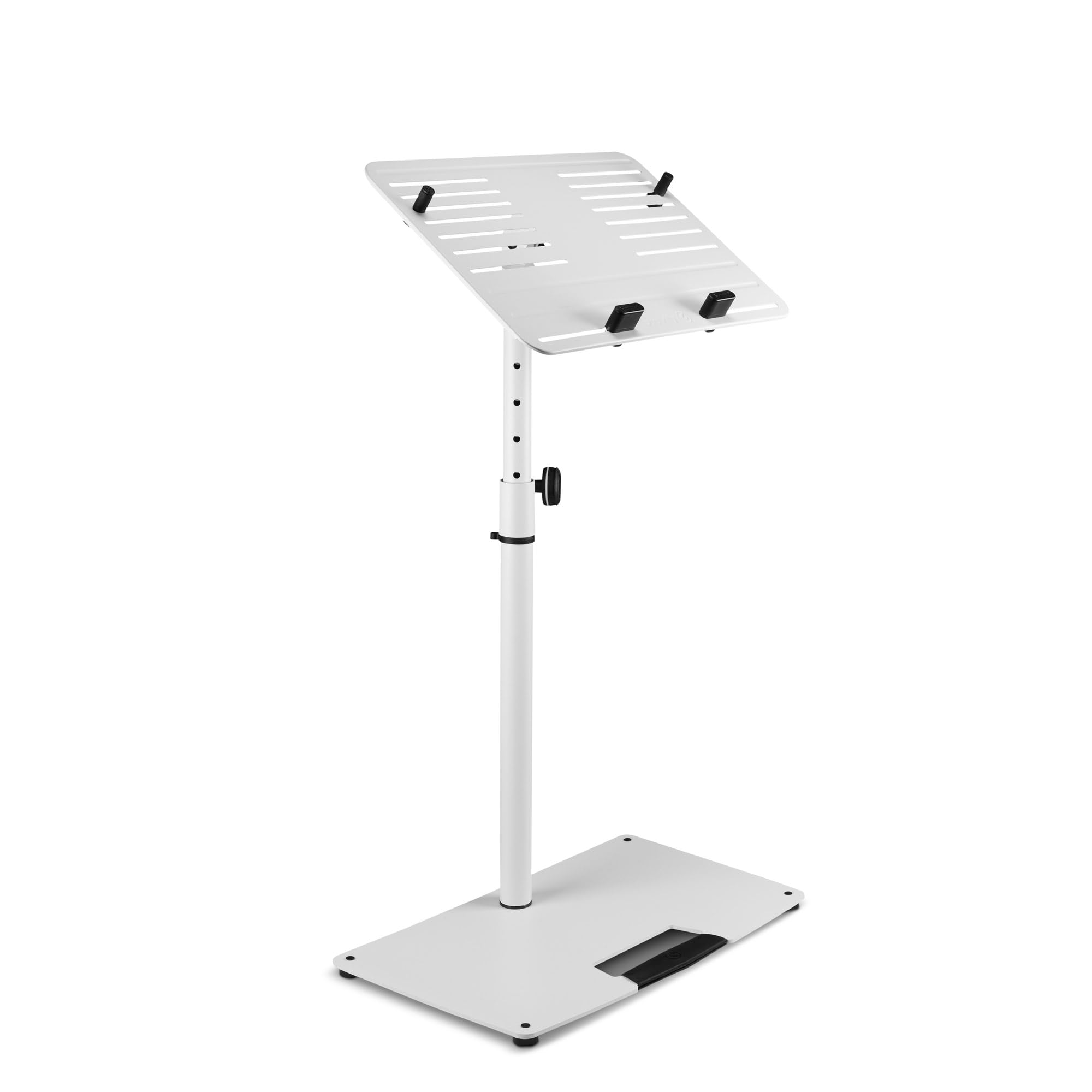 Adjustable Universal Laptop Stand with Steel Base - STANDS LTS T 02 W Ergonomic Computer Holder for Home, Office & Travel - Compatible with Most Laptops Up to 17 Inches