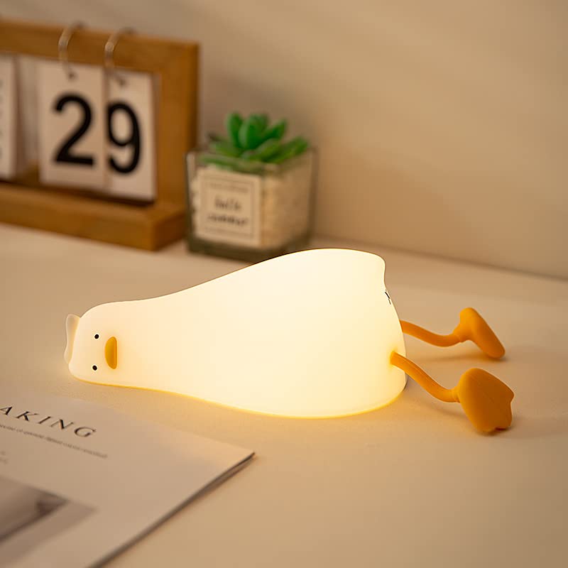 Cute Silicone LED Duck Night Light - 3-Level Dimmable Rechargeable Nursery Lamp for Breastfeeding, Toddlers & Kids | Perfect for Bedtime, Baby Rooms & Nursery Decor