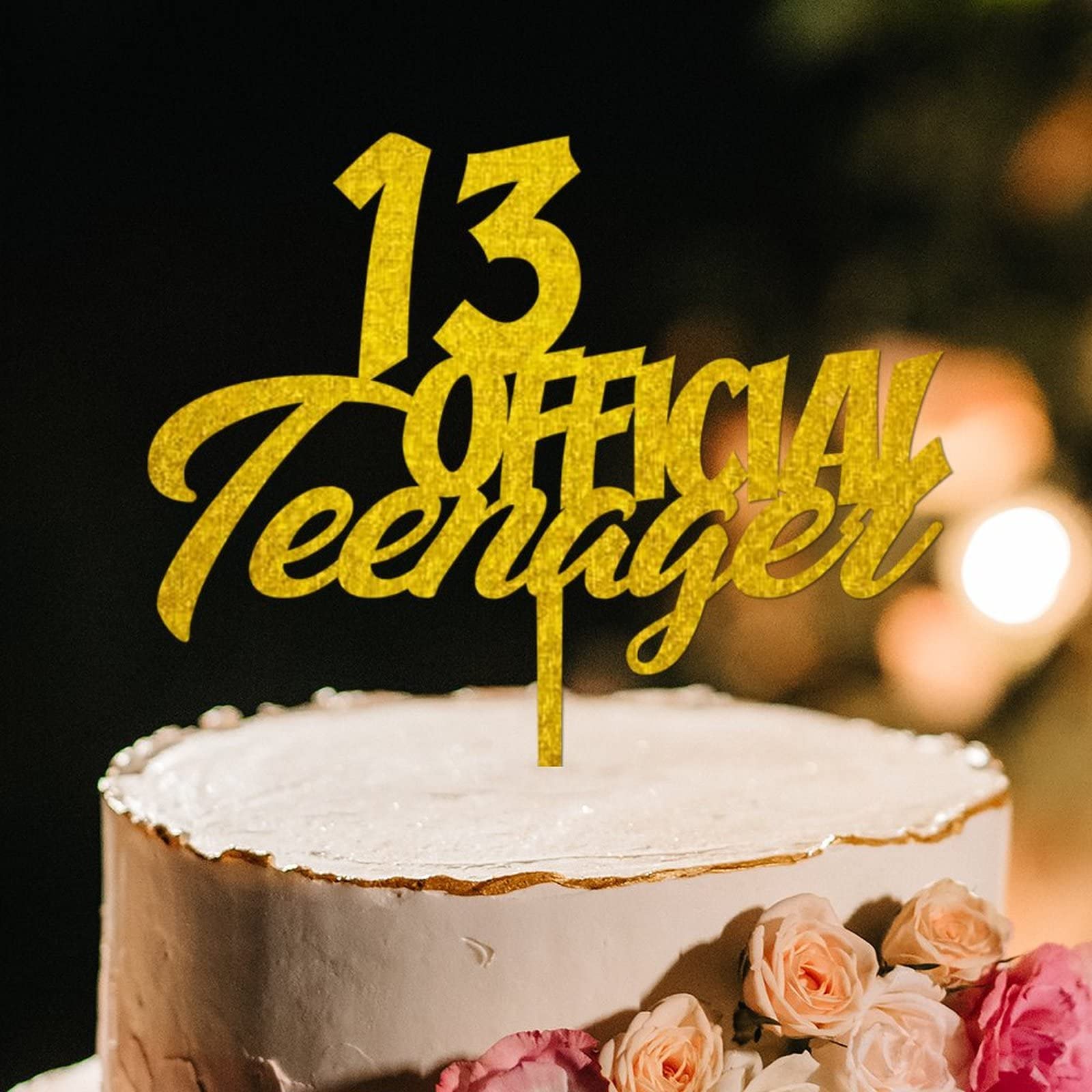 Custom Gold Acrylic Happy Birthday Cake Topper - Personalized Anniversary Party Decoration for Boys, Girls & Friends | Perfect for Birthday Cakes, Wedding Anniversaries & Special Celebrations