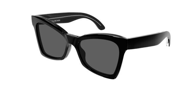 Balenciaga BB0231S 001 Black Grey Cat Eye Sunglasses for Women - Stylish UV Protection Shades for Beach, Driving & Fashion Outfits