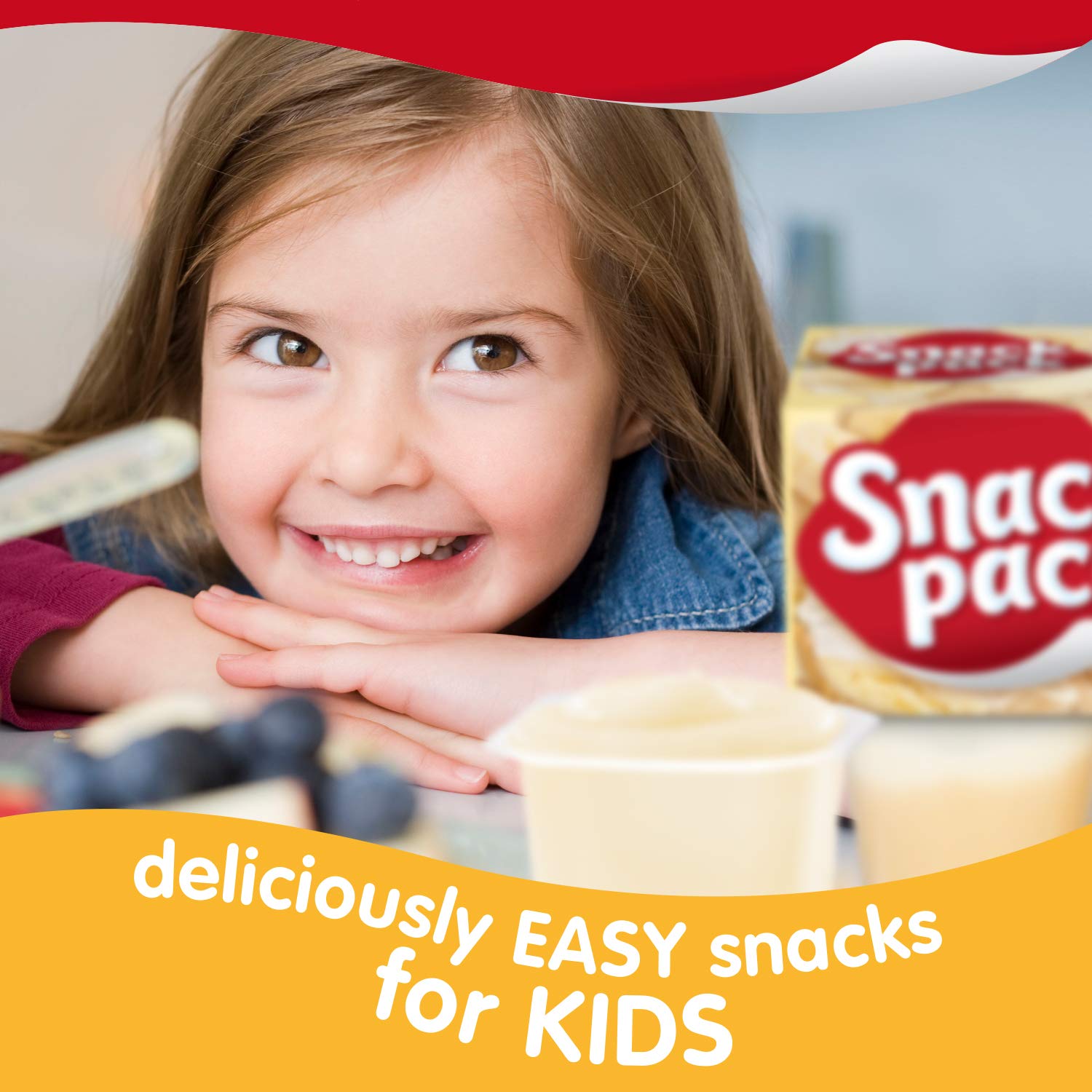 Delicious Banana Cream Pie Pudding Snack Packs - 4 Individually Wrapped Cups | Perfect for Lunches, Desserts & On-the-Go Snacking
