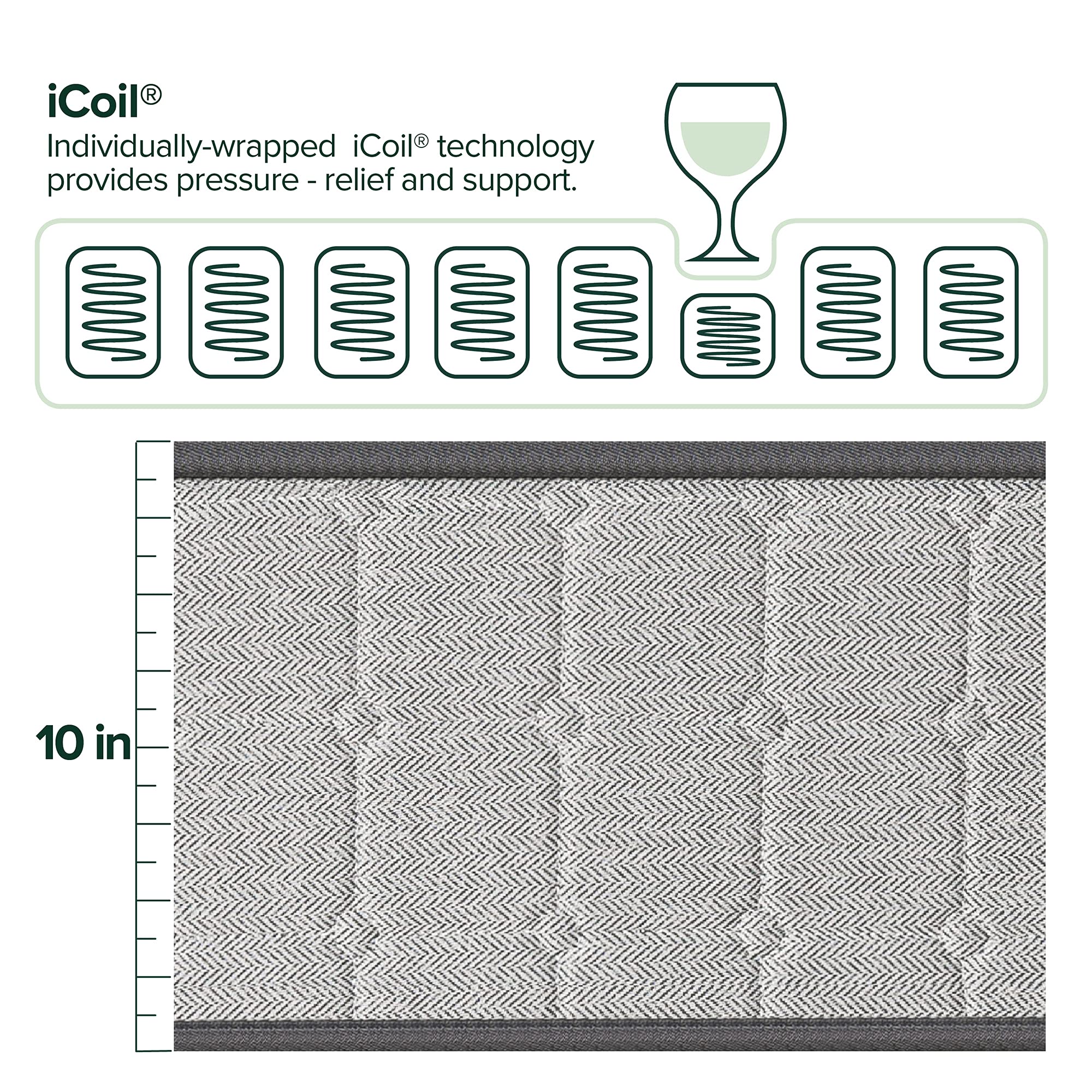 ZINUS 10 Inch Queen Size Cooling Gel Hybrid Mattress - Motion Isolating Pocket Springs, Tight Top Innerspring Support, Mattress in a Box for Back Pain Relief & Pressure Relief | Perfect for Bedroom, Guest Room & Dorm Use