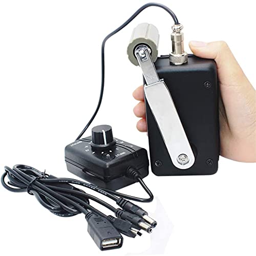 30W Hand Crank Generator with DC Converter - Portable 0-28V Dynamo Charger for Phones, Laptops & Emergency Power - Camping, Outdoor & Off-Grid Use - Black
