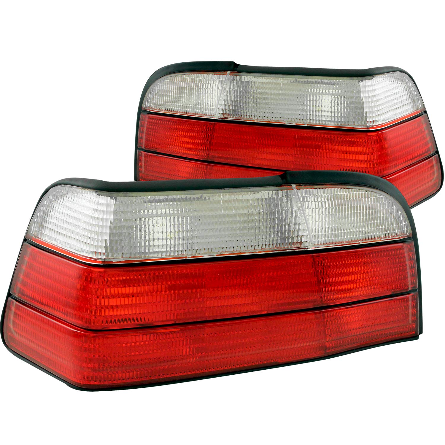 AnzoUSA 221215 Red/Clear LED Taillights for BMW 3 Series (E90 E92 E93) - Replacement Pair - Enhanced Safety & Style - Perfect for Night Driving & Car Upgrades